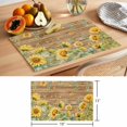 thumbnail image 6 of Summer Floral Placemats Set of 12, Watercolor Sunflower Eucalyptus Leaves Wood Grain Non-Slip Place Mats Washable Table Mats for Kitchen Dining Table Decorations Indoor/Outdoor, 6 of 9