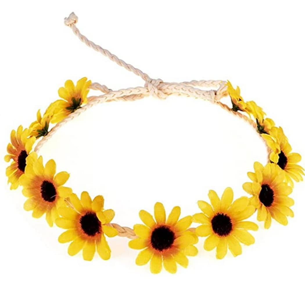 Sunflower Crown Boho Sunflower Hair Wreath Daisy Flower Headband Bridal