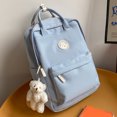 thumbnail image 4 of Mochila Informal Mochila Infantil Teens Gran Capacidad con Colgante Felpa Cremallera Azul, 4 of 5