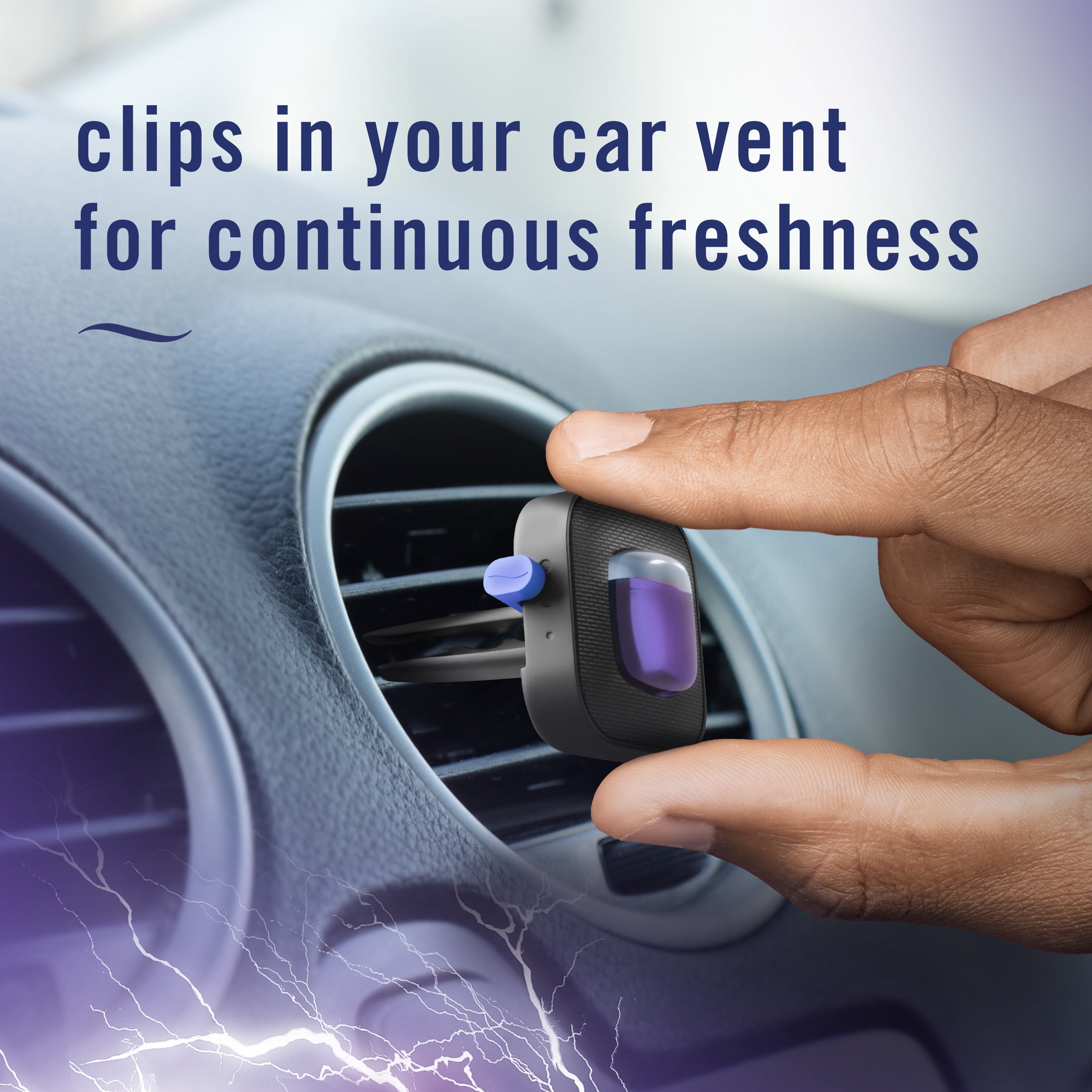 (2 pack) Febreze AUTO Car Vent Clip Air Freshener, Midnight Storm Scent, 2 Count