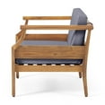 thumbnail image 4 of Noble House Aston Outdoor Wood Club Chair in Teak and Dark Gray (Set of 2), 4 of 9