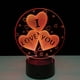 thumbnail image 2 of Lámpara 3D con efecto visual, interruptor táctil y cambio de color (corazón I LOVE YOU), 2 of 7