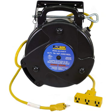 Bayco Triple-Tap Extension Cord - 30' 14/3 on Metal Retractable Reel ...