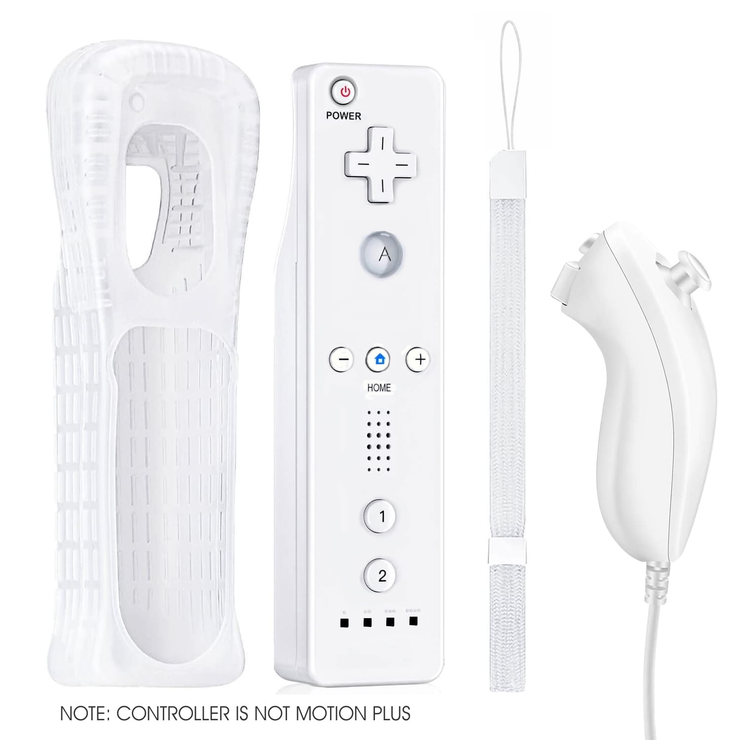 Wireless Controller and Nunchuck combo for Wii and Wii U, Gamepad Silicone Case Wrist Strap