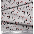 thumbnail image 3 of Soimoi Gray Cotton Duck Fabric Red Berries & Leaves Print Fabric by the Yard 56 Inch Wide, 3 of 3