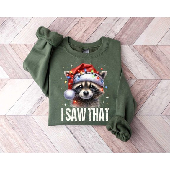 Funny Christmas Raccoon Sweatshirt, Feral Raccoon Shirt, Christmas Season Feral Raccoon Shirt, Christmas Shirt, Funny Raccoon Meme Shirt