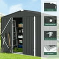 thumbnail image 4 of Sesslife 8' x 6' Outdoor Storage Shed, Patio Galvanized Steel Metal Shed with Lockable Doors, Garden Shed with Vents for Tools, Lawn Mover, Bike, Gray, 4 of 9