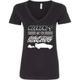 thumbnail image 3 of Inktastic Weekends Are for Racing Race Car Silhouette and Racing Flag Women's V-Neck T-Shirt, 3 of 5