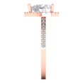thumbnail image 3 of Halo Engagement Ring for Women - 2.285ct White Sapphire in 14K Rose Gold Promise Ring, 3 of 6