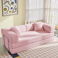thumbnail image 1 of YINIX 78.6"  Sofa Couch with Two Pillows,  Comfy Modular Convertable Sofa Bed for Living Room,  Pink, 1 of 8