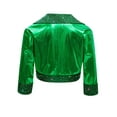 thumbnail image 4 of Zaldita Kids Girls Shiny Rhinestone Metallic Jacket Disco Jazz Hip Hop Dance Crop Top Rave Party Festival Outerwear Green 16, 4 of 6
