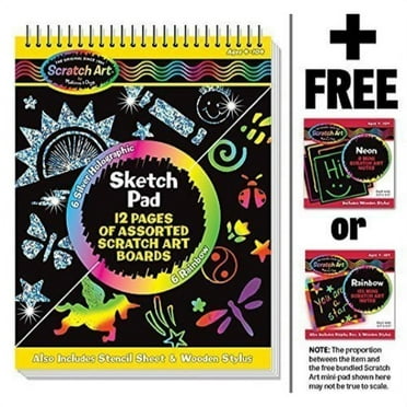 melissa & doug scratch art sketch pad book   free scratch art mini-pad bundle