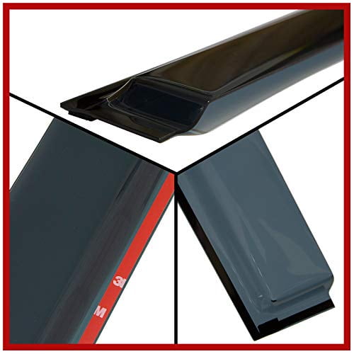 Tinted Tape-On Side Window Vent Visor Deflectors Rain Guards