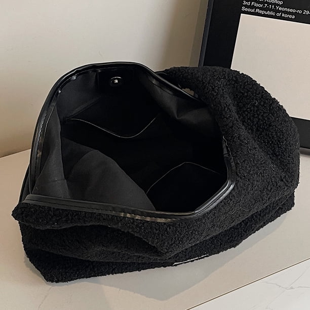 Bolso Hombro Felpa para Mujer Mano Esponjoso Compras Gran Capacidad ()