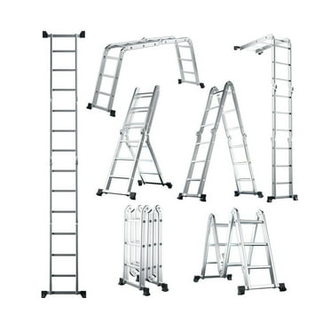 GVN 7-in-1 Folding Aluminum Ladder with Anti-Skid Pedal