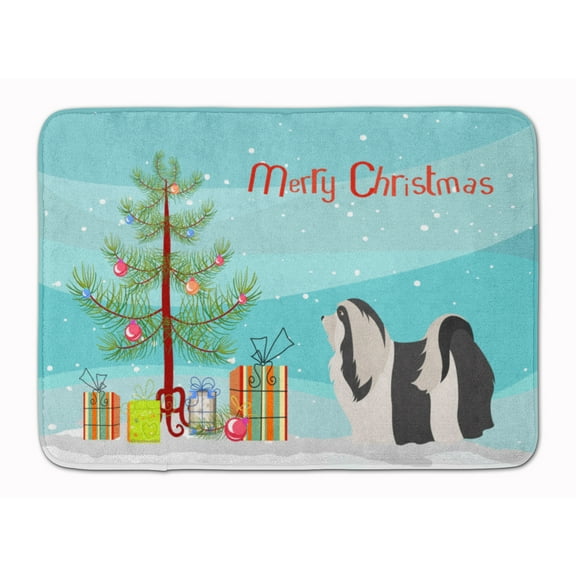 Havanese Christmas Machine Washable Memory Foam Mat
