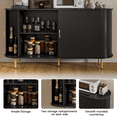 thumbnail image 2 of Waleaf 55" Sideboard Buffet Cabinet with Tambour Sliding Doors, Mid-Century Modern Fluted Console Table for Coffee Bar & Dining Room, 2 of 7