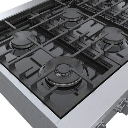 Bosch - 800 Series 36" Built-In Gas Cooktop with 4 Burners and 2 Dual Flame Burners - Silver
