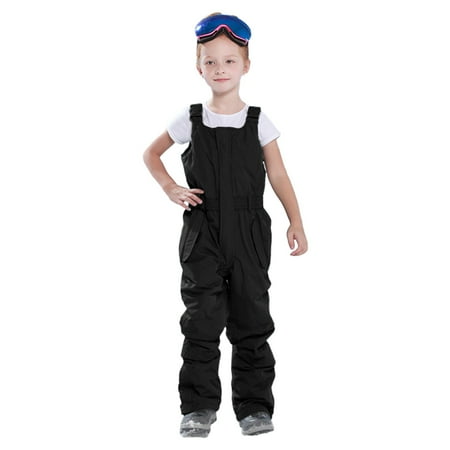 CPNG Boy s Waterproof Ski Bibs Warm Snow Pants Overalls Winter Windproof Snowboarding Pants Solid Color Overall Insulated Outdoor Jumpsuit