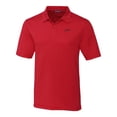 thumbnail image 2 of Men's Cutter & Buck  Red SMU Mustangs Vault Forge Pencil Stripe Stretch Polo, 2 of 3