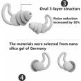thumbnail image 5 of Reusable Silicone Earplugs for Sleeping, Swimming, Studying, Concerts - 40dB Noise Reduction, Hearing Protection(Grey), 5 of 5