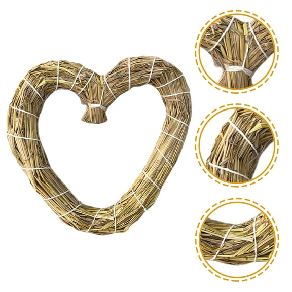 HAMPPLIES 1Pack Heart Shaped Vine Wreath in Light Yellow for Valentine's Day and