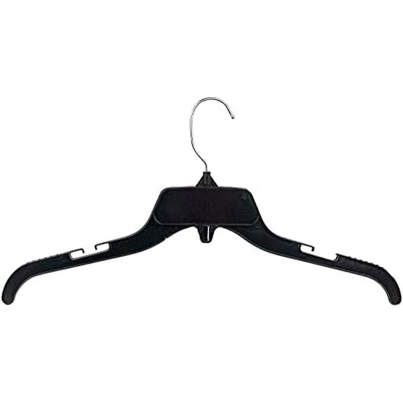 Recycled Plastic with Notches Shirt Hangers, 17 Inch, Black, 100 Pack$$Home Decor, Kitchen, & Other