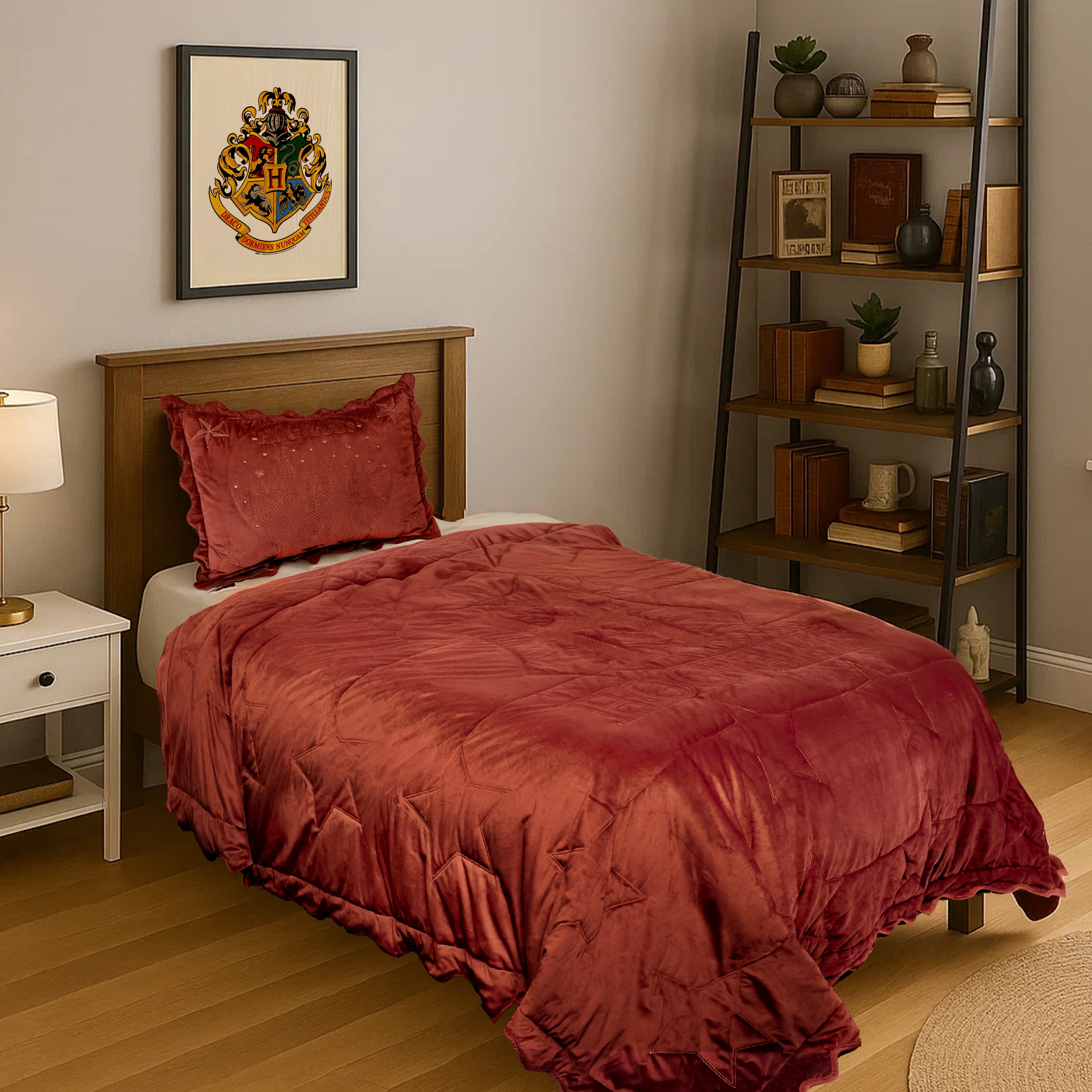 Harry Potter Golden Hogwarts 2 Piece Twin Bedding Set for All Ages