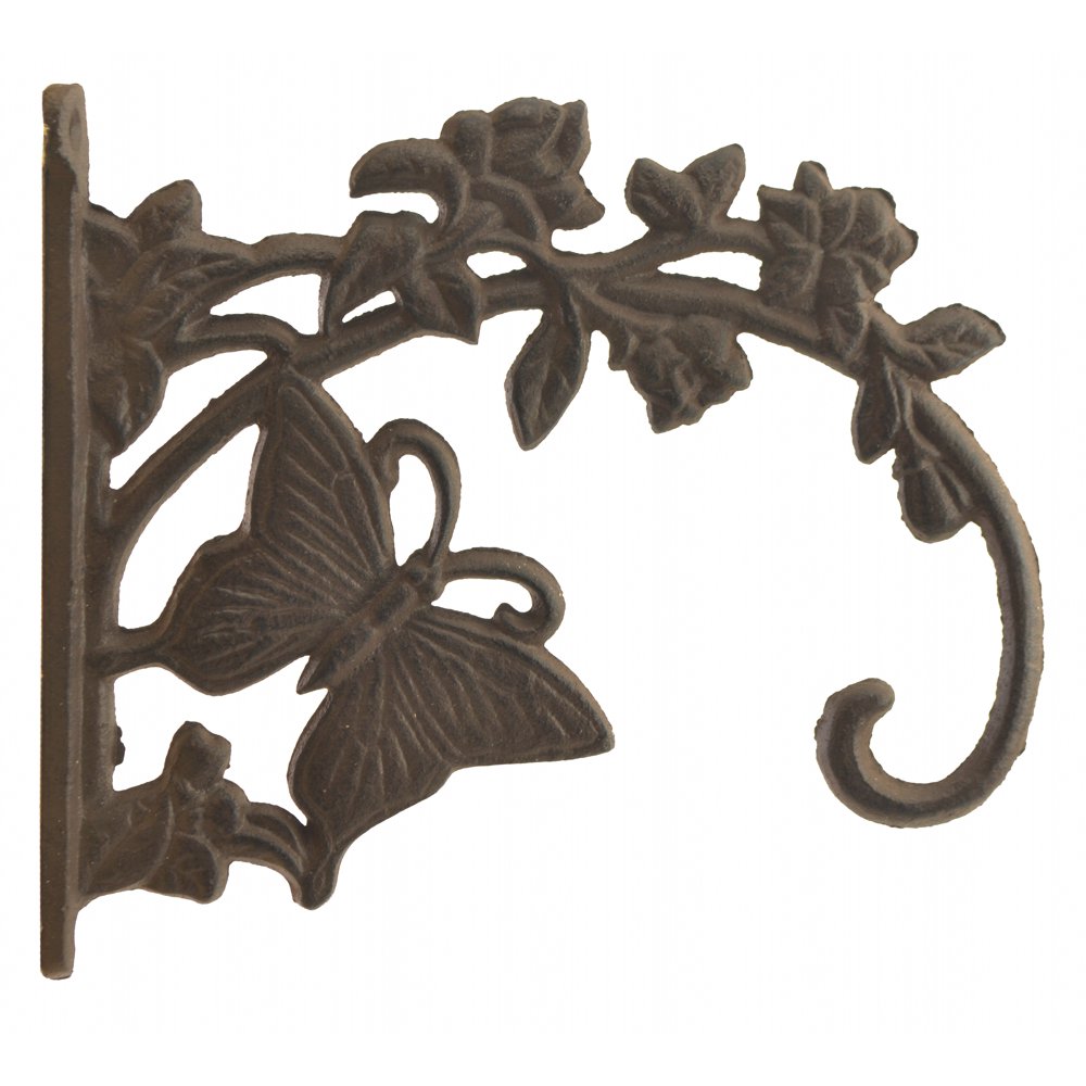 Decorative Cast Iron Plant Hanger Flower Basket Hook Butterfly 7.88