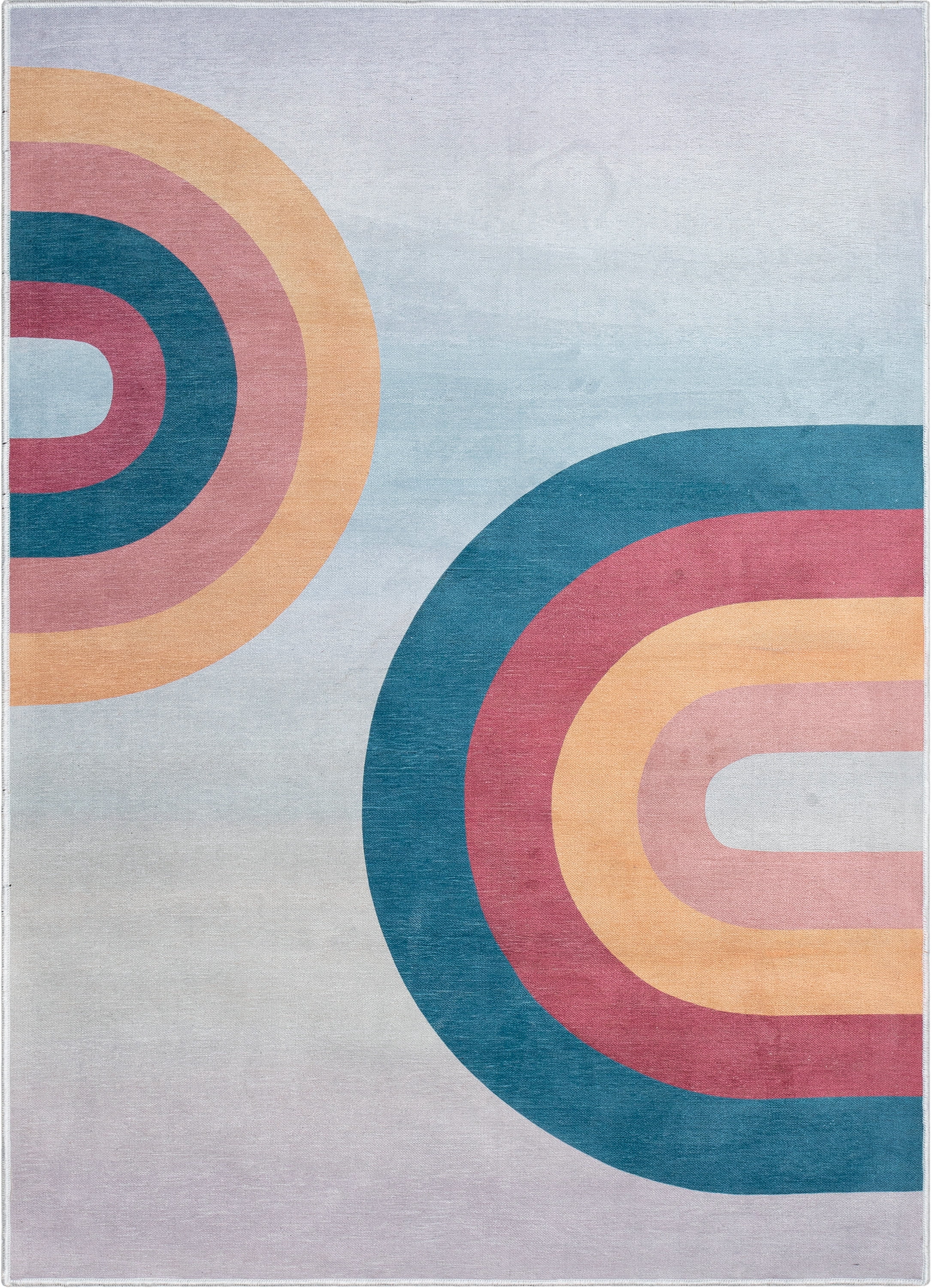 Well Woven Kids Rugs Kaleidoscope Rainbow Kids Geometric Pattern Multi Color Pastel Flat Pile Easy to Clean 7'7" x 9'10" Area Rug for Living Room Dining Room Bedroom and Kitchen