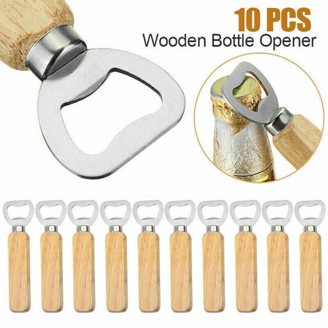 Muyoka 10 piezas de abrebotellas de madera, abrebotellas con mango de madera, kits de abridor de botellas de vino, herramientas de tapa de botella para el hogar, cocina, fiesta, bar, restaurante Muyoka Hogar