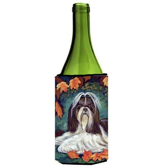 Autumn Leaves Shih Tzu Wine bottle sleeve Hugger - 24 oz.