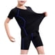 thumbnail image 1 of Conjunto de Capa Base de Niños Unisex Niño Traje de Baño de Lado Dividido con Protección, de Alta Elasticidad de Dos Piezas de Manga Corta Y Pantalones Cortos, Conjunto de Entrenamiento Negro para De, 1 of 5