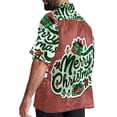 thumbnail image 3 of Christmas Font Men's Poplin Shirt, Casual Short Sleeve Printed Button Down Summer Beach Unisex Shirts, 3 of 6