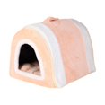 thumbnail image 1 of Nido de cueva cálido para hogar para cachorros, nido para dormir acogedor, cálido, extraíble, cómodo para gatos y perros, cama lavable para gatos, cas rosa, 1 of 8