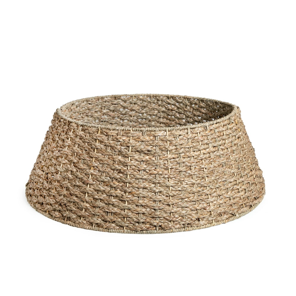 Holiday Time Natural Seagrass Woven Christmas Tree Collar, 27