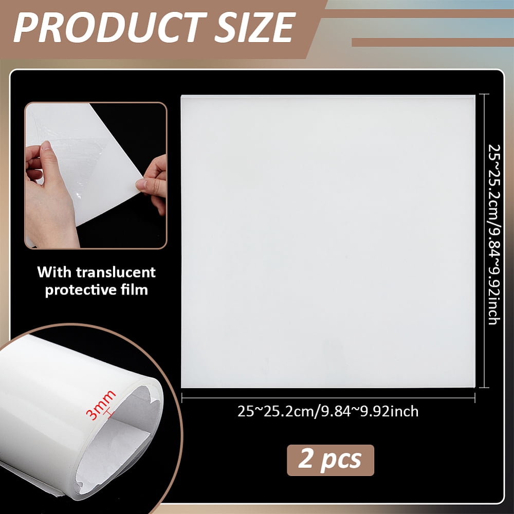 Self-adhesive Silicone Sheets Square White 250~252x250~252x3mm DIY
