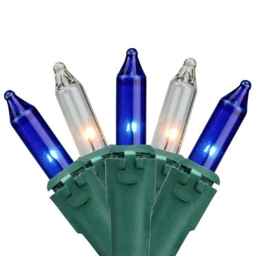 Northlight 35ct Mini String Lights Blue/Clear - 7' Green Wire