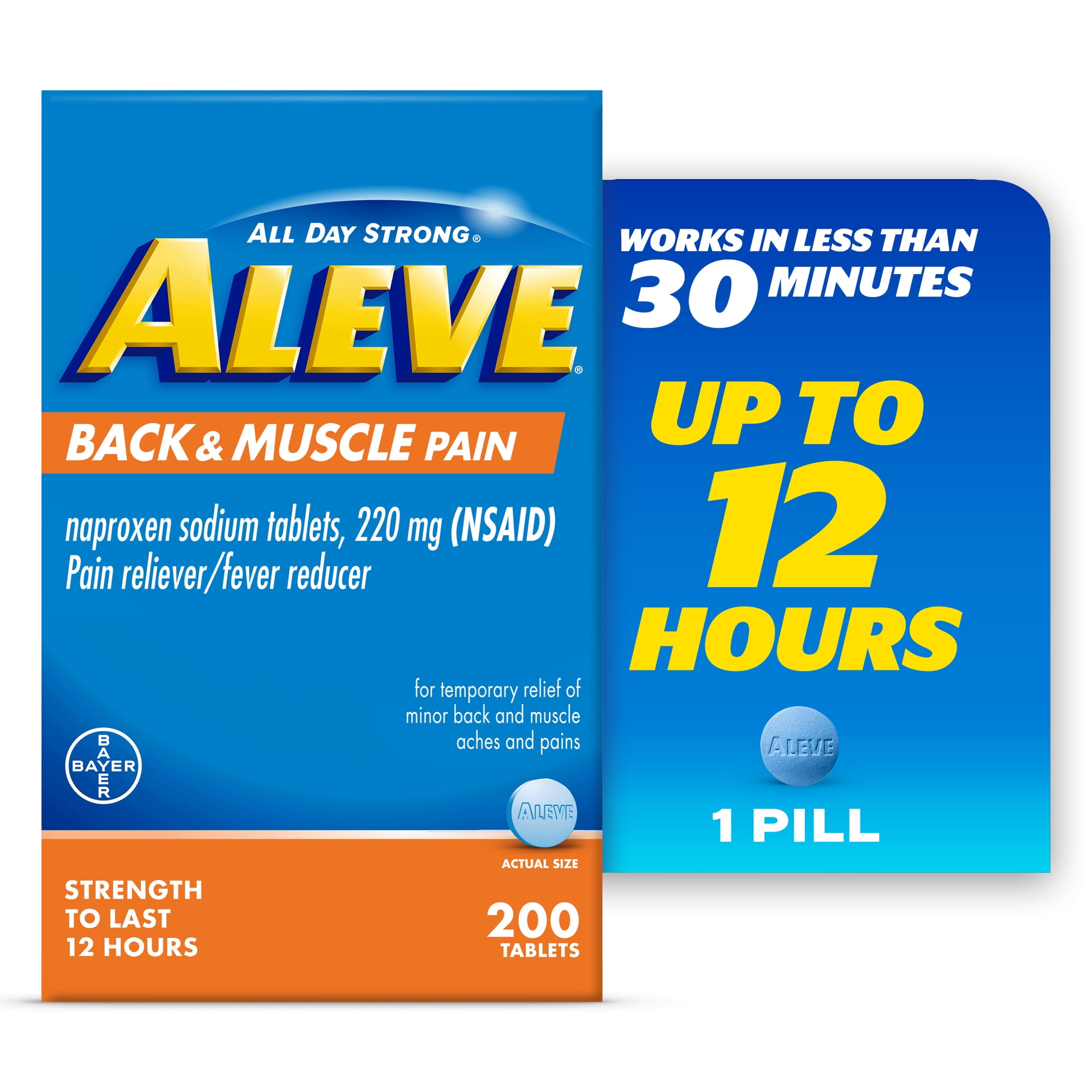 Aleve Back & Muscle Pain Reliever Naproxen Sodium Tablets, 200 Count