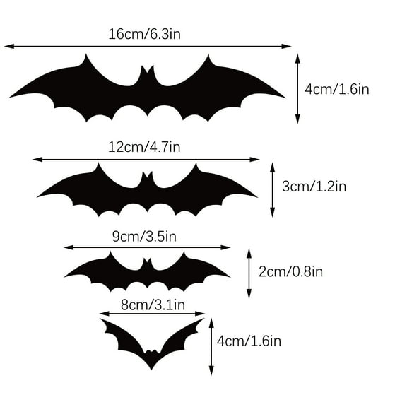 AJKSFHIU Halloween Bat Stickers for Wall,Scary Bat Stickers Decorations,Halloween Stickers for Window Clings Decals,Wall Stickers Decor Halloween Wall Sticker Home DIY Decals for Door and Window