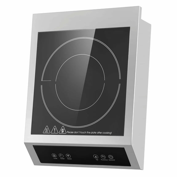 Portable Induction Cooktop 1800W, Commercial Burner, 9 Temp Settings, Stainless Steel Hot Plate, 3H Timer, Child Lock, Restaurant Cooking