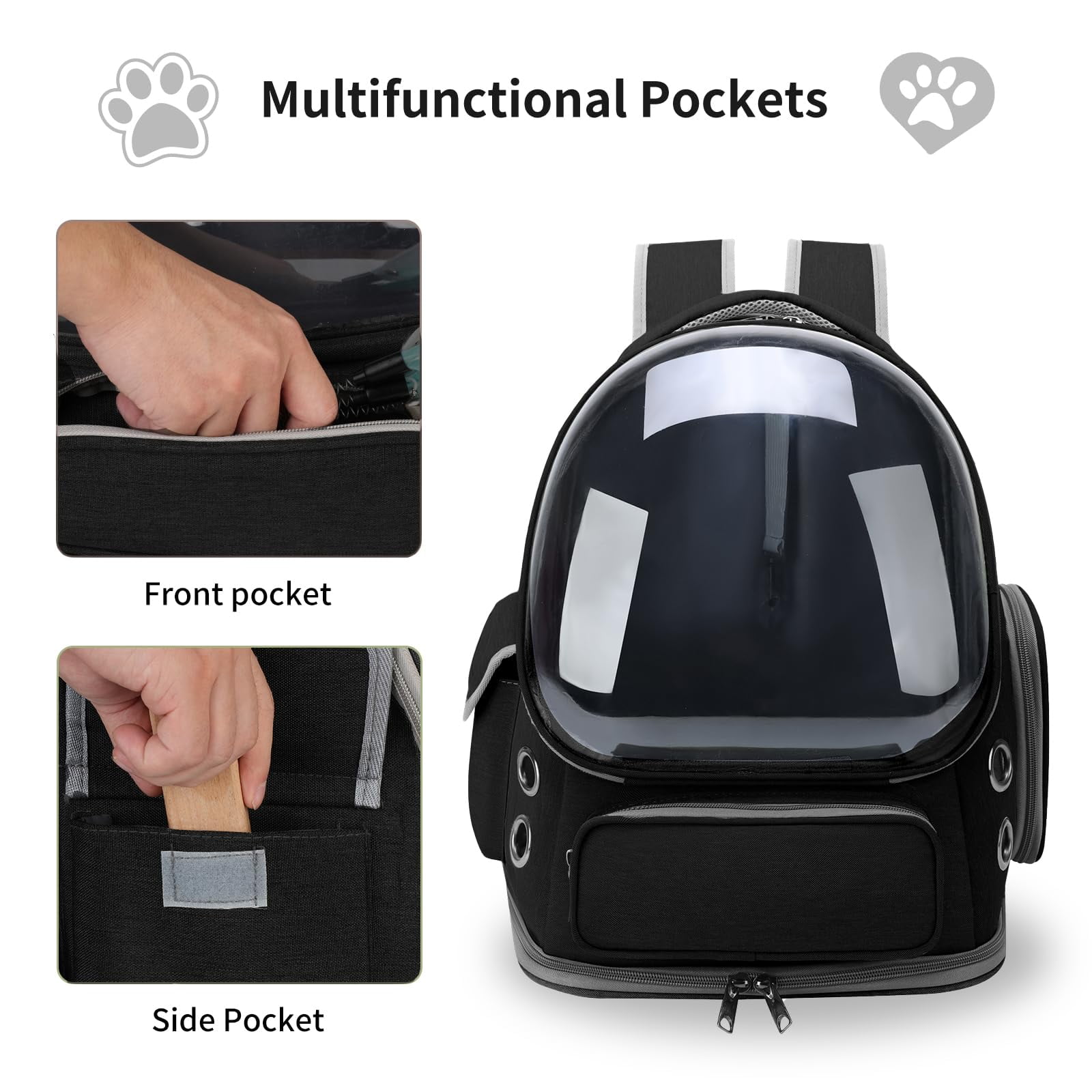Cat Backpack Carrier for Cats and Small Dogs, Breathable Cat Bubble Backpack, Airline Approved Pet Travel Carrier for Hiking Camping Outdoor