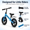 thumbnail image 5 of FUPOJH 12" Kids Balance Bike, Adjustable, EVA Silent Tires, Toddlers Ages 2-5,Blue, 5 of 9