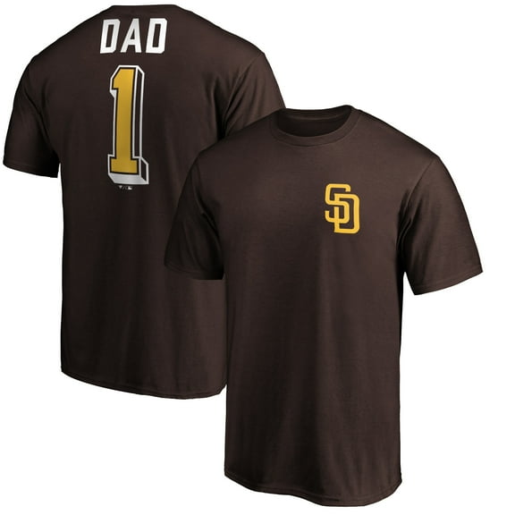 Men's Brown San Diego Padres Number One Dad T-Shirt