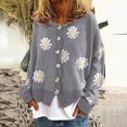 thumbnail image 2 of Towmus Cardigan Sweater for Women Floral Print Loose Casual Button Down Open Front Knit Cardigans Ladies Sweaters, 2 of 4