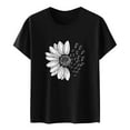 thumbnail image 2 of Wozhidaoke Sunflower Shirts for Women, Short Sleeve Women Pinting Oversized T Shirts Loose Casual Crewneck Tunic Soft Blouse Tops, Floral T-Shirts for Women | Black 6XL, 2 of 6