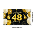 thumbnail image 2 of Glamorous Gold and White Balloon Themed Happy 48 Birthday Banner Party Decoration Background Backdrop for Birthday Celebrations Photography Props and Event Decorations, 2 of 7