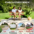 thumbnail image 6 of AwayHome 8ft Heavy Duty Mesh Metal Outdoor Park Bench with Backrest & Steel Frame,Red, 6 of 7