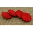 thumbnail image 4 of Tissu Décoratif Rond en Poly Dupion Rouge Recouvert de 2 Trous pour Boutons de Scrapbooking - Lot de 12 Pcs, 4 of 5