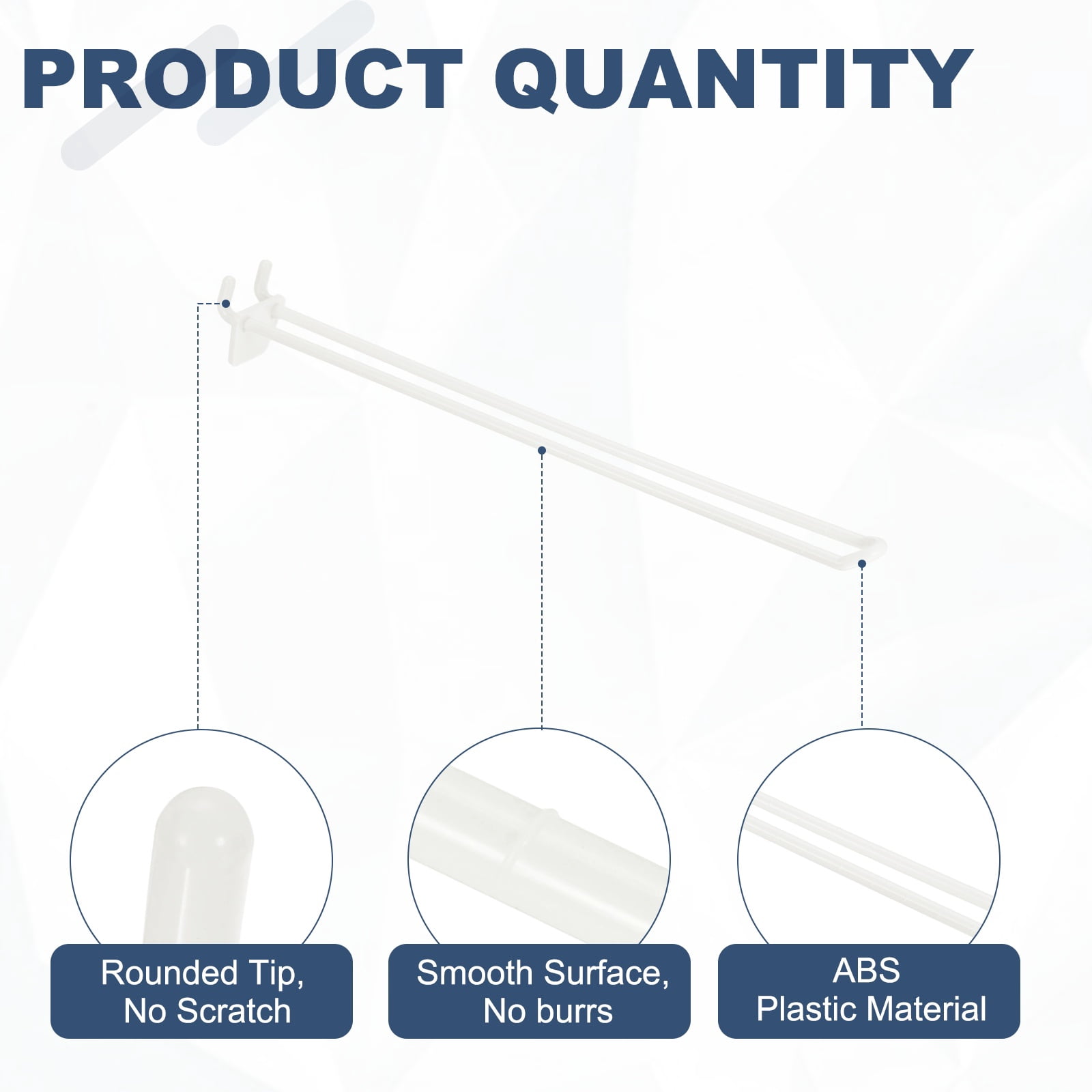 Uxcell 20 Pack Pegboard Hooks, 11.5 Inch Durable Plastic Pegboard Display Hooks Peg Board Organizer Accessories for Kitchen Storage Retail Jewelry Organization Wall Gridwall, White